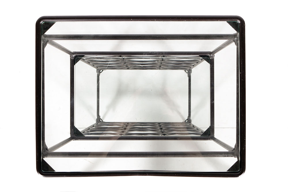 Metal Wine Rack with Glass Shelves EBTH