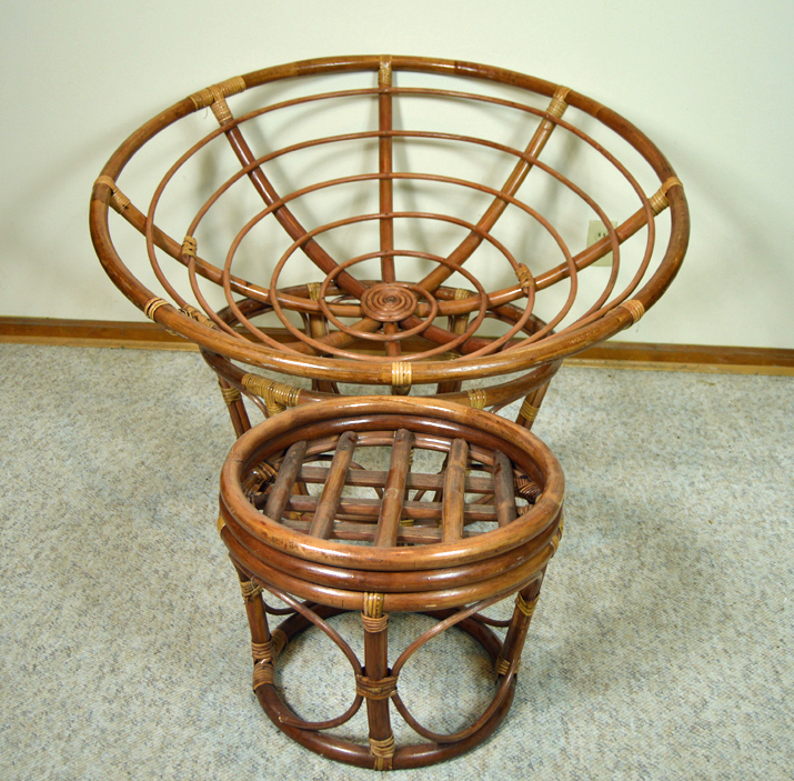 Papasan Chair Frame with Matching Ottoman Frame EBTH