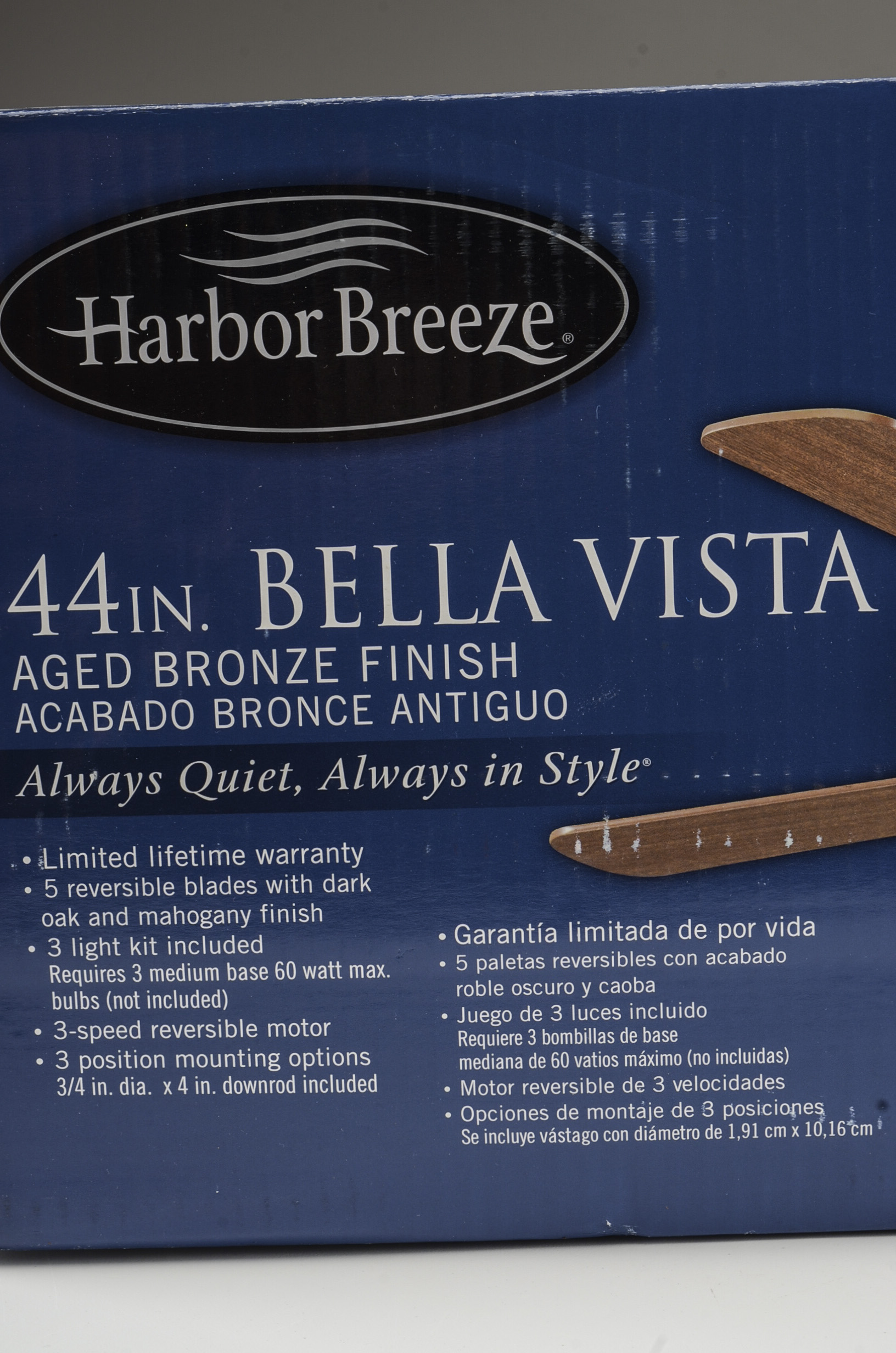 Harbor Breeze Bellevue 44" Indoor Ceiling Fan with Light Kit EBTH