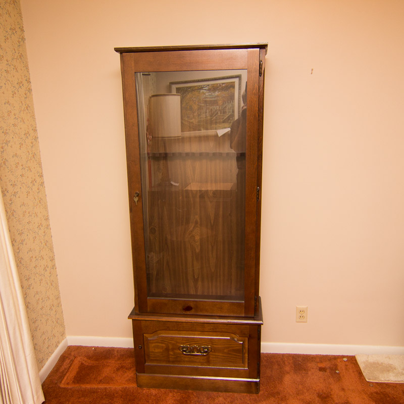 Vintage Solid Ponderosa Pine Gun Cabinet Ebth