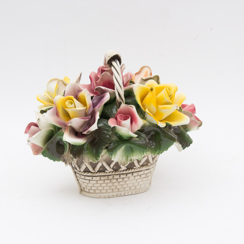 Vintage Capodimonte Porcelain Flower Basket from Italy EBTH
