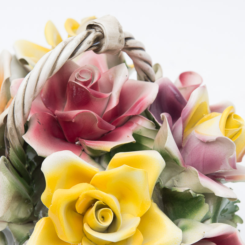 Vintage Capodimonte Porcelain Flower Basket from Italy EBTH