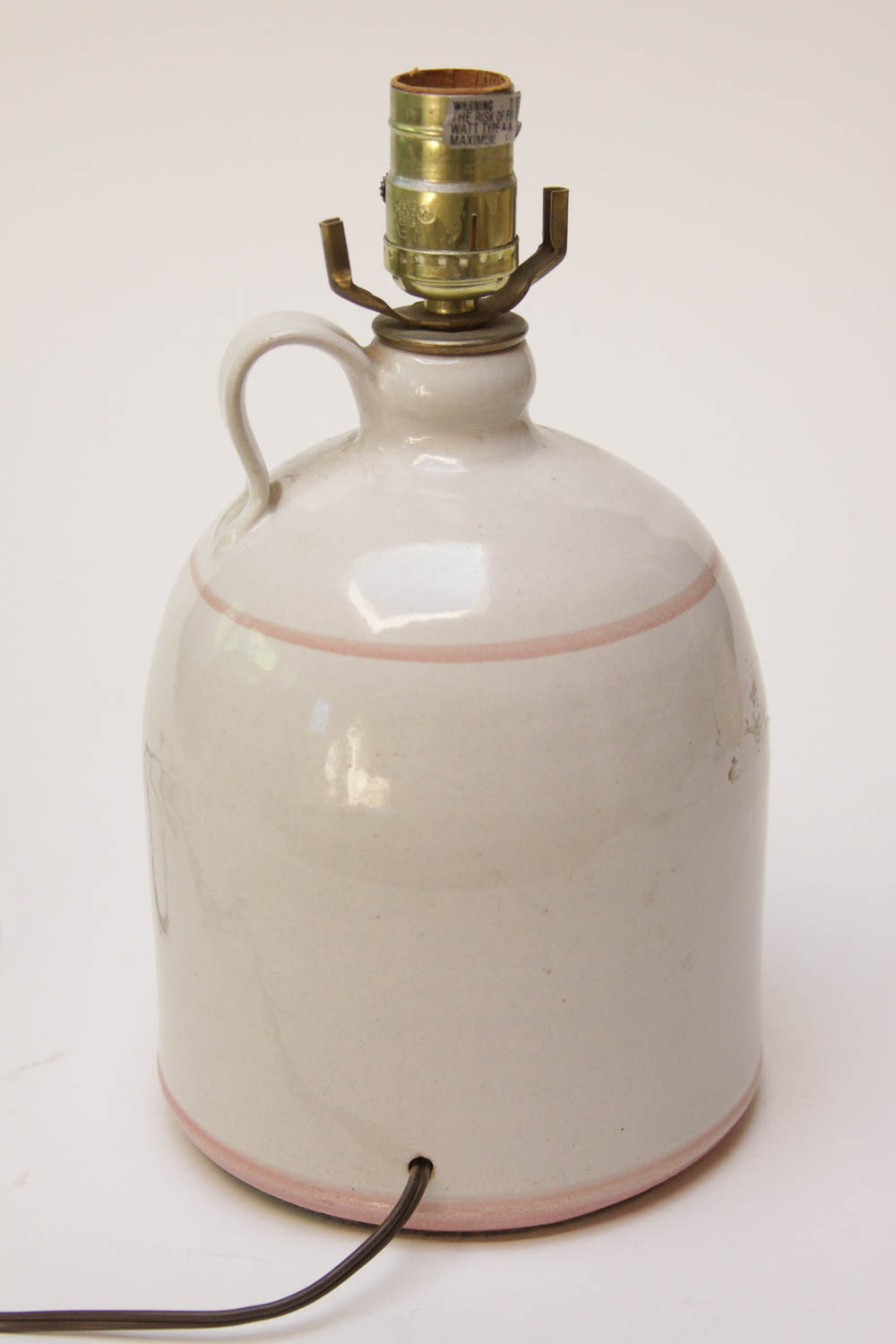 HandPainted Stoneware Jug Lamp EBTH