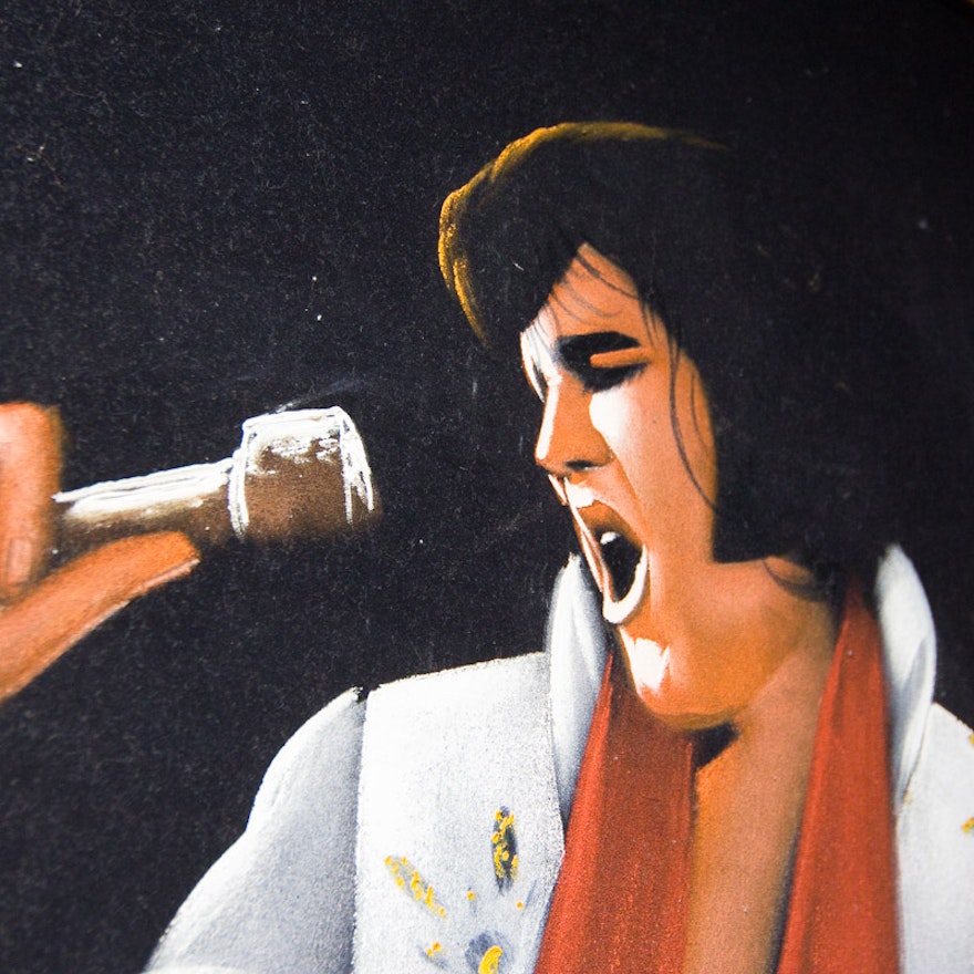 Vintage Velvet Elvis Presley Painting by Saul | EBTH