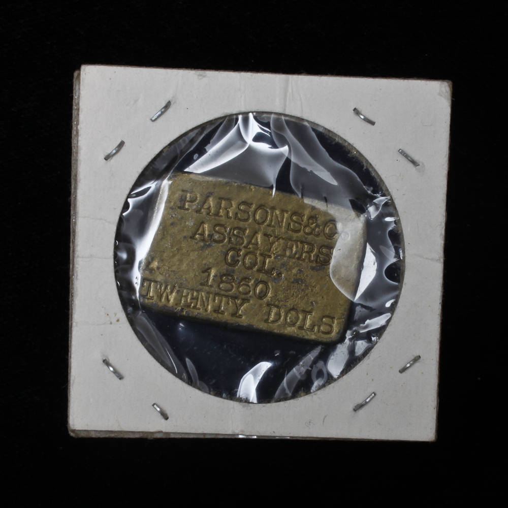 Reproduction of Parsons & Co. Assayers Twenty Dollar Gold Bar. EBTH