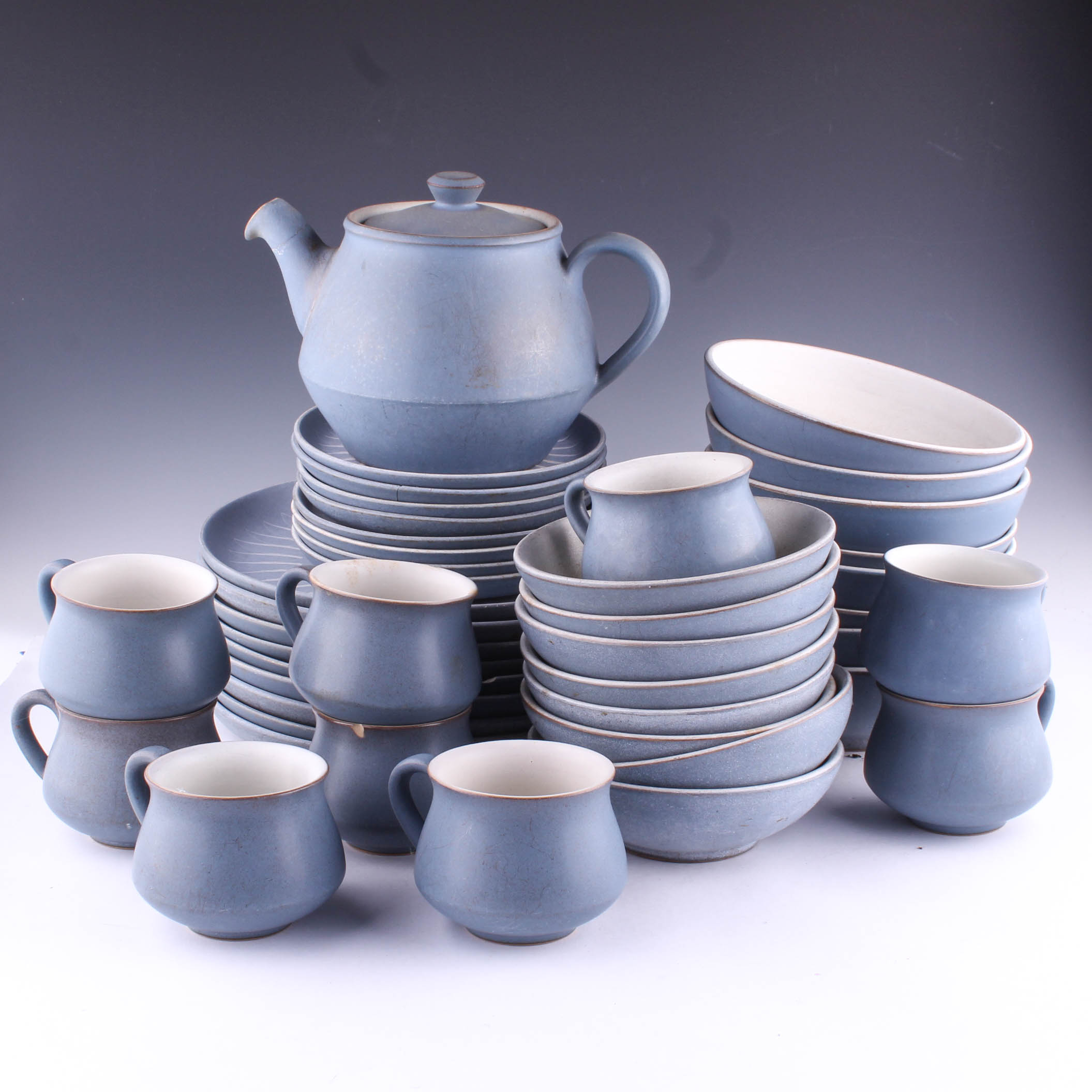 Vintage Denby 'Echo Blue' Dinnerware Set | EBTH