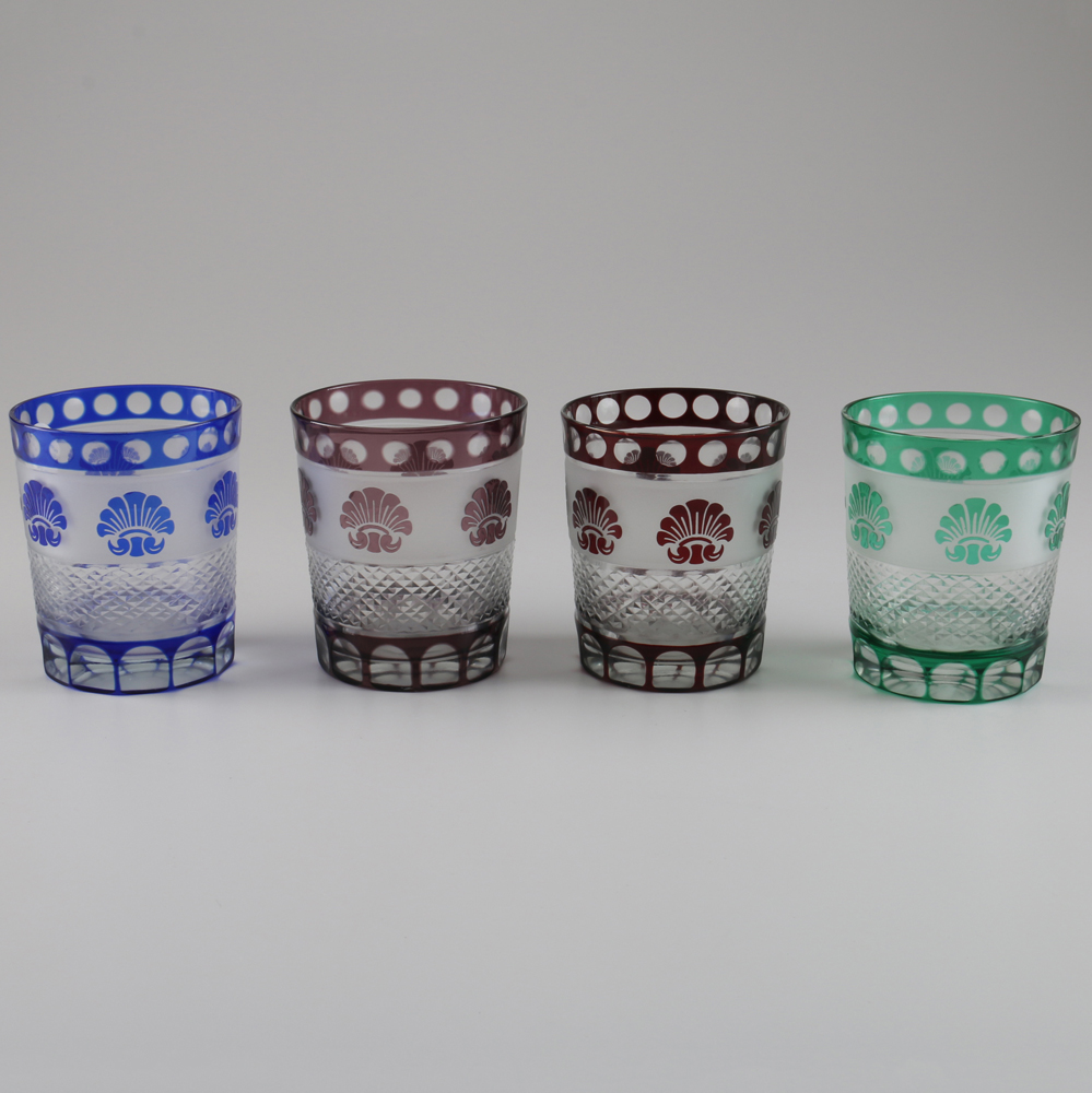 Four Colorful Crystal Drinking Glasses | EBTH
