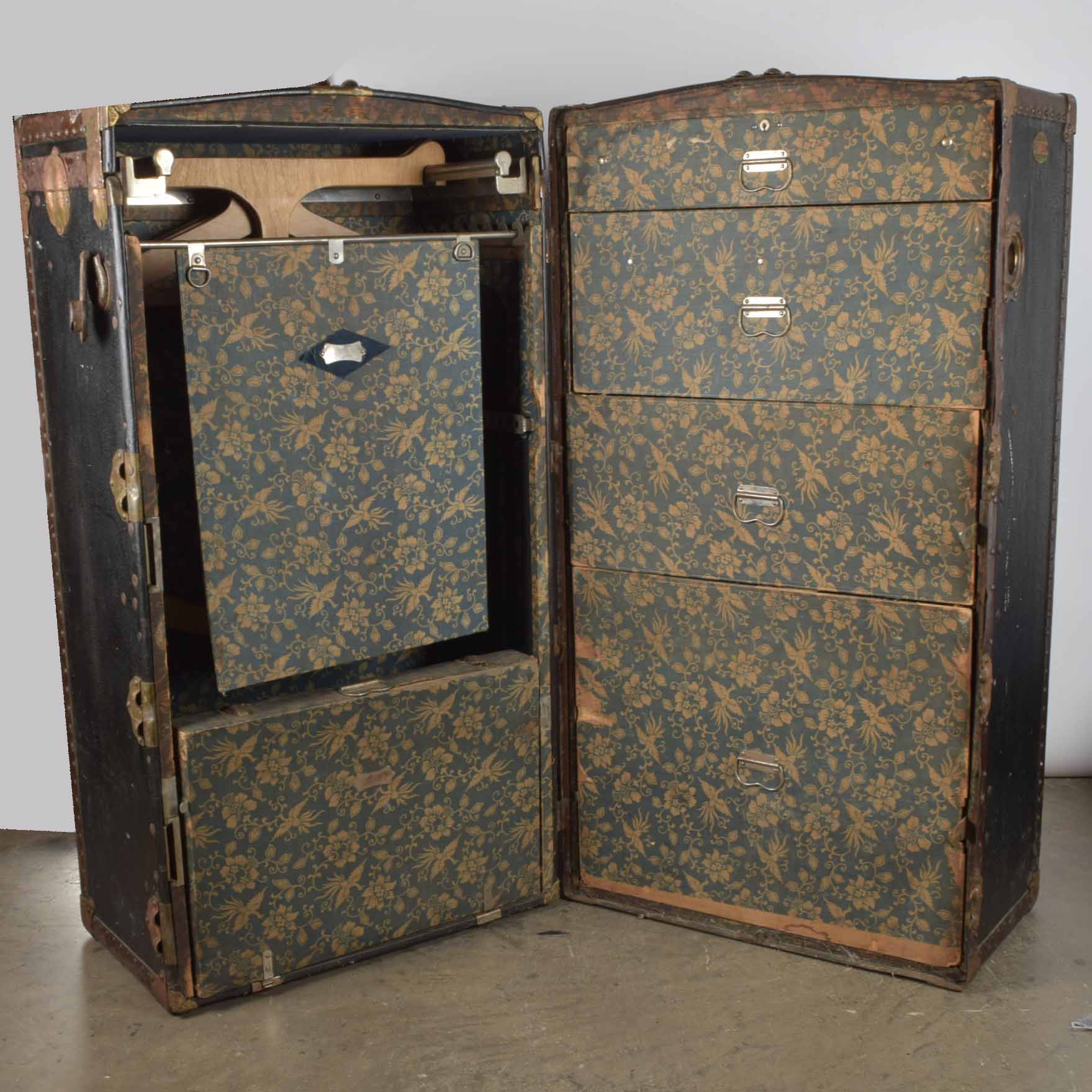 Antique Meyering Metal Wardrobe Trunk EBTH