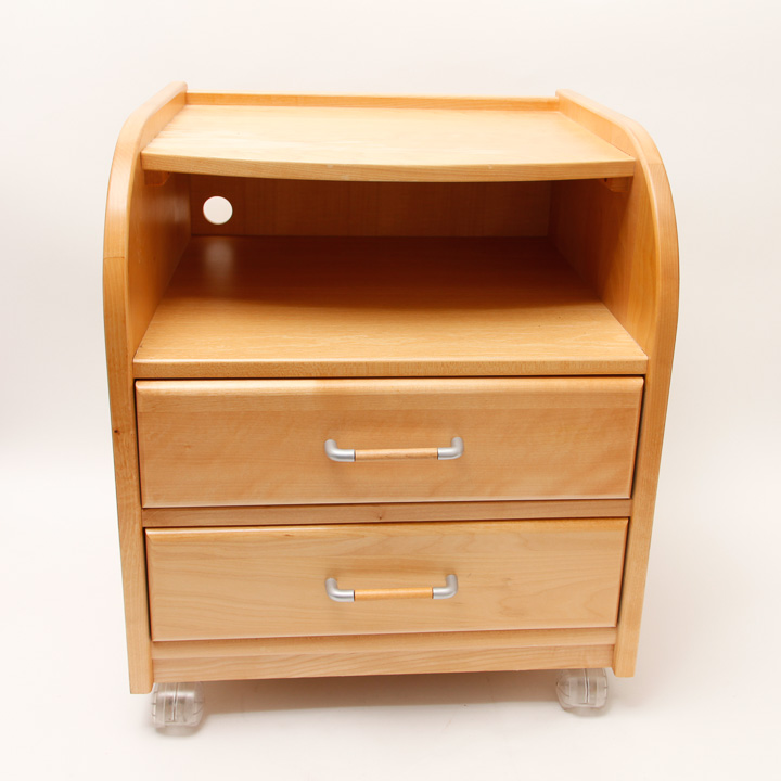 Blonde Nightstand On Wheels Ebth