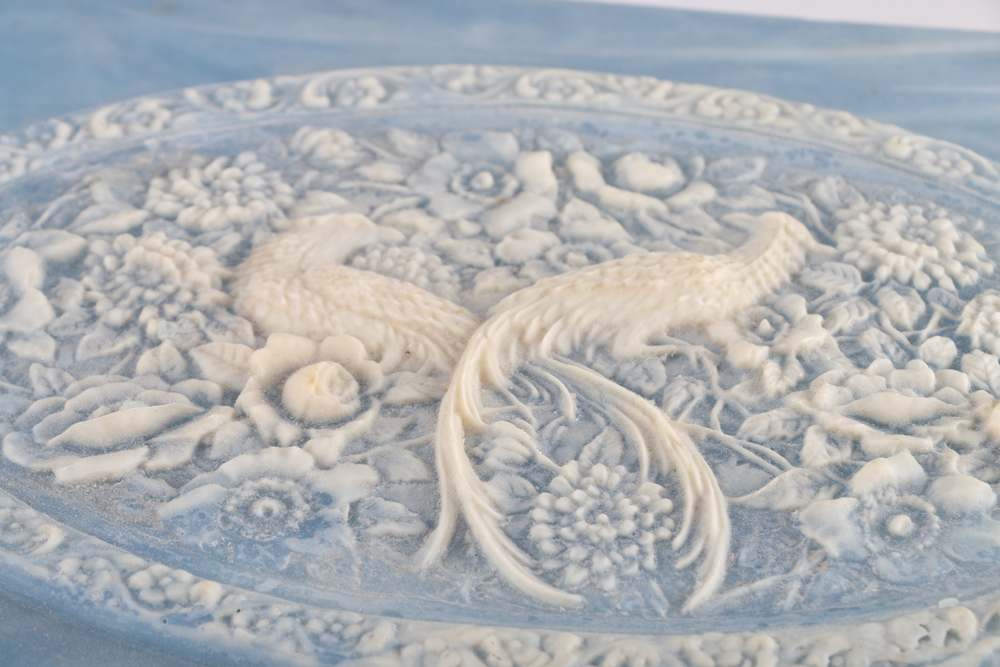 Blue Incolay Stone Jewelry Box EBTH