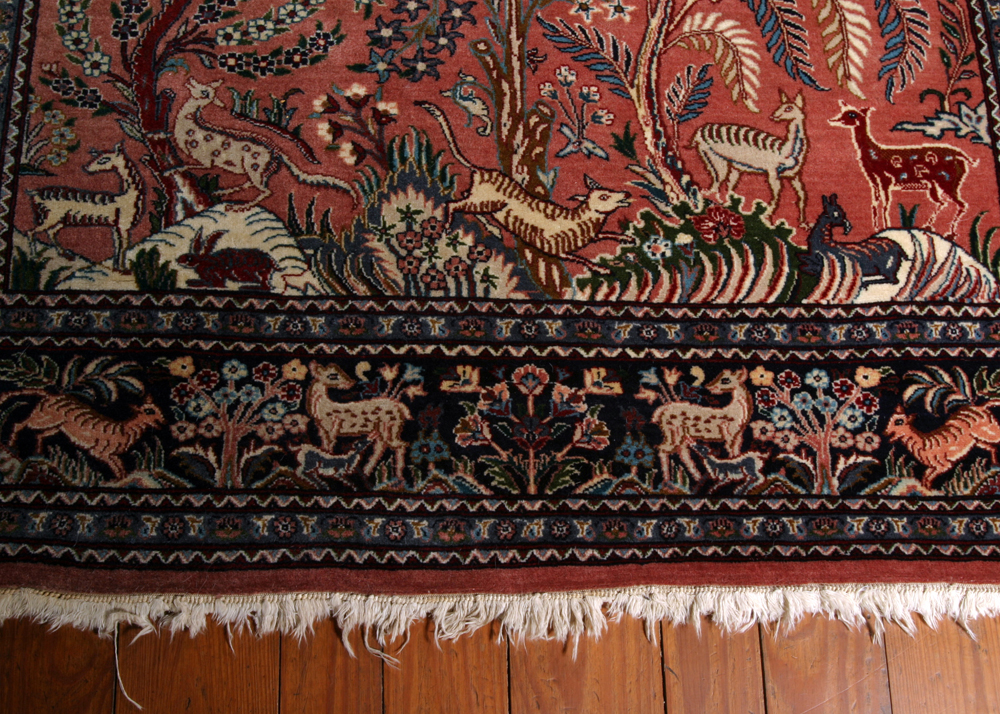 Handwoven Kashan Tree of Life Area Rug | EBTH