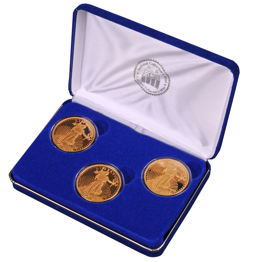 Set Of Gold Plated 1933 Double Eagle Proof Copy Coins
