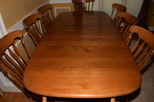 S. Bent Hard Rock Maple Dining Table and Chairs : EBTH