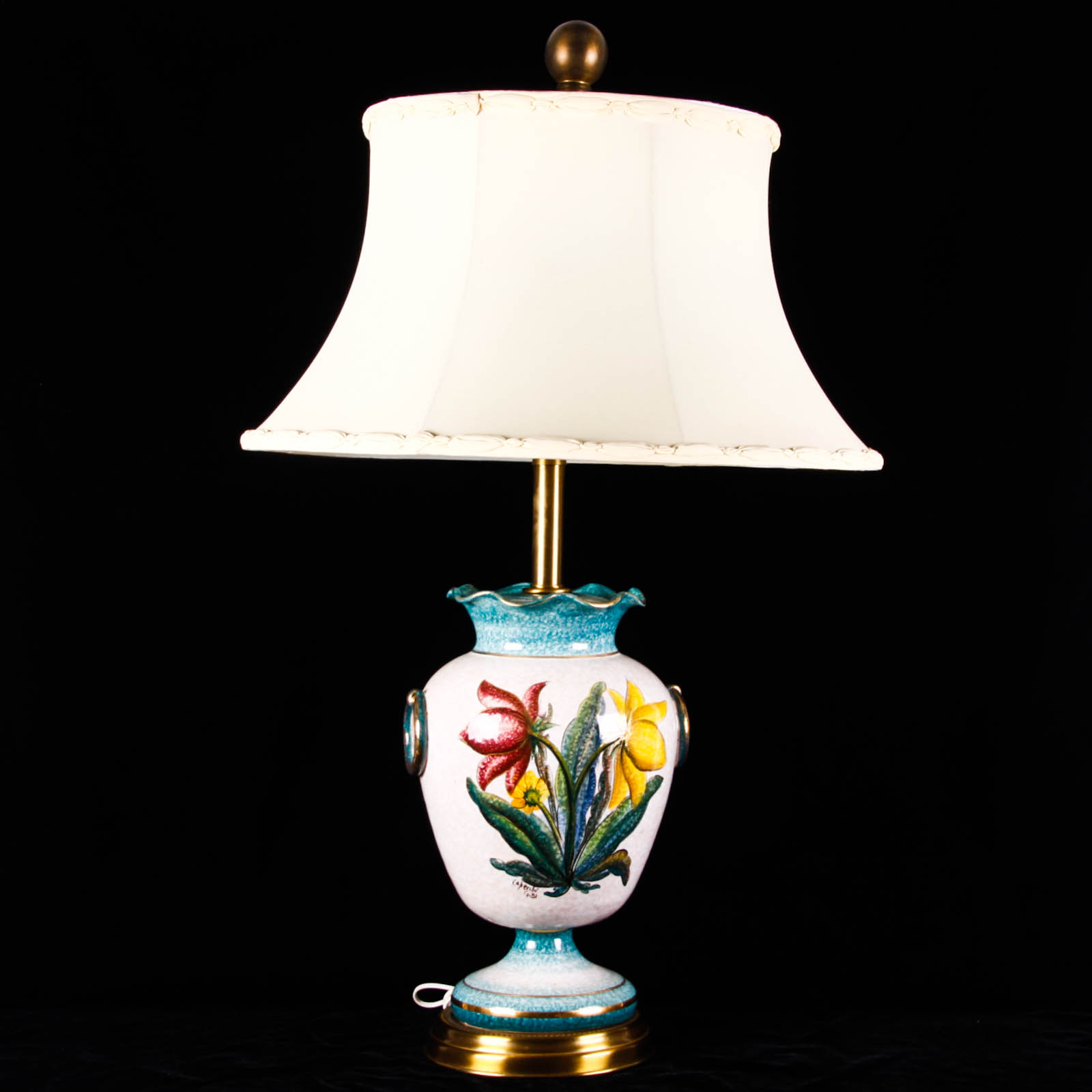 Hand Painted Ceramic Urn Lamp EBTH