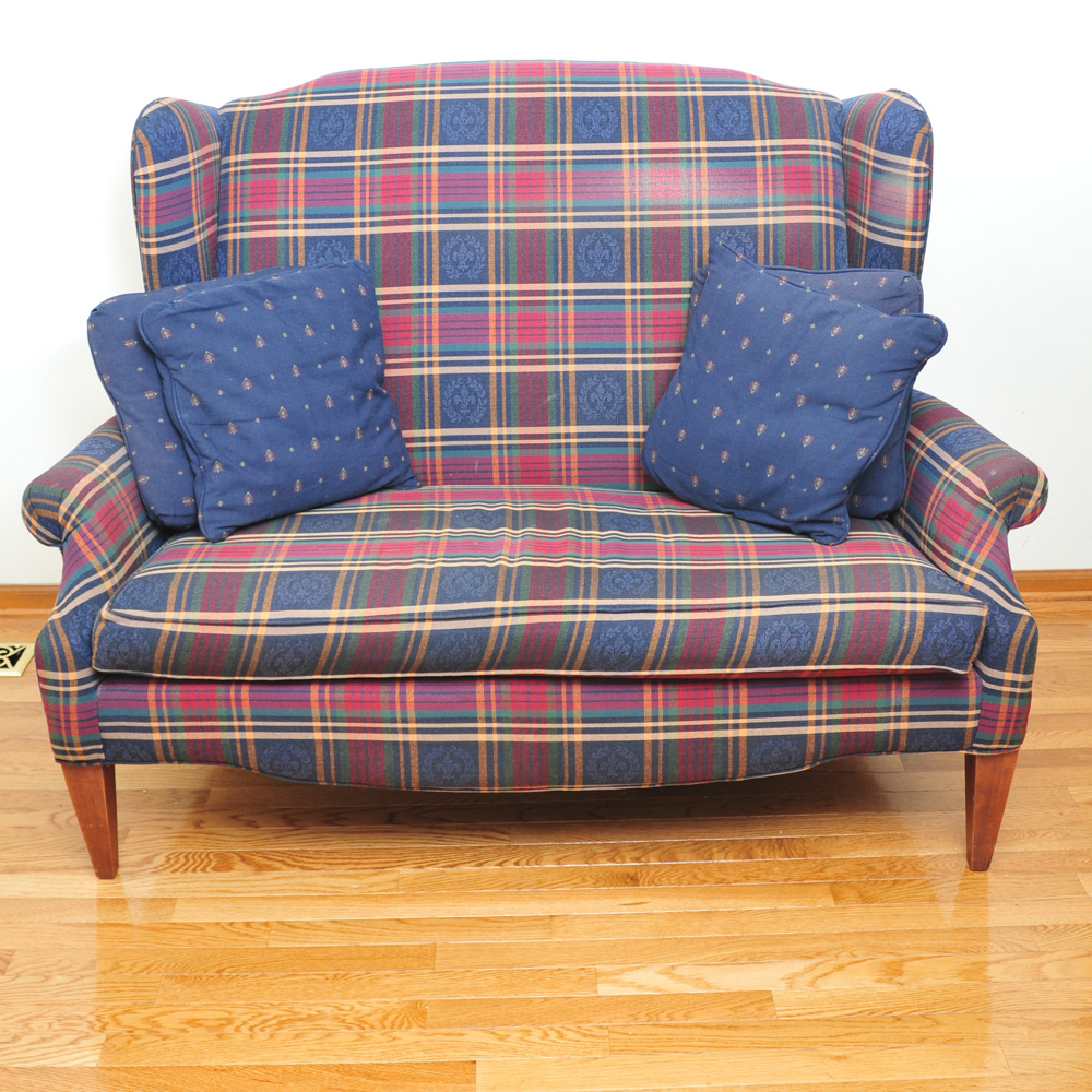 Broyhill Upholstered Wingback Loveseat EBTH