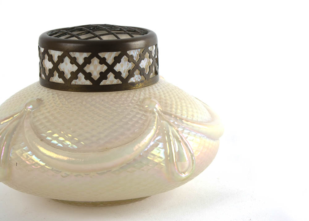 Antique Kralik Art Glass Potpourri Bowl EBTH