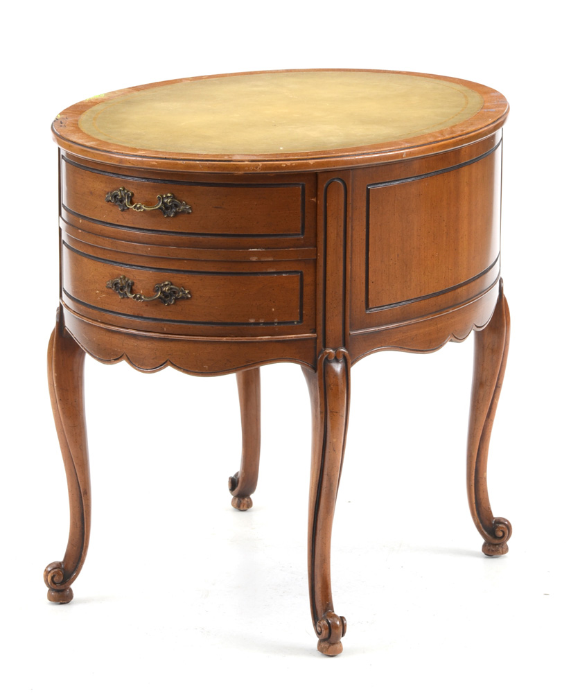 Pair of Vintage Leather Top End Tables EBTH