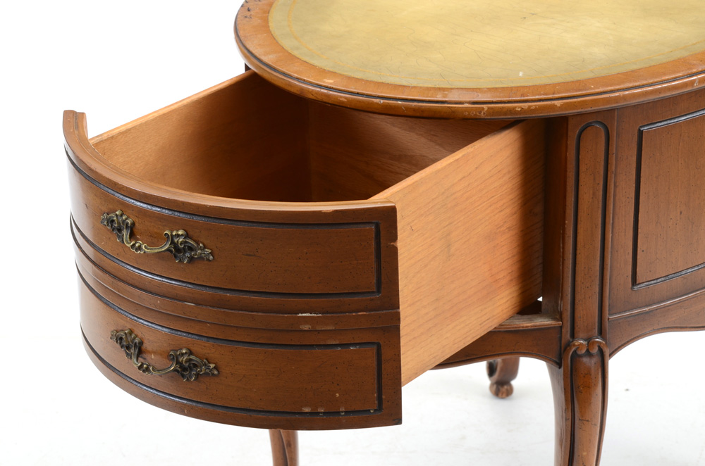 Pair of Vintage Leather Top End Tables EBTH