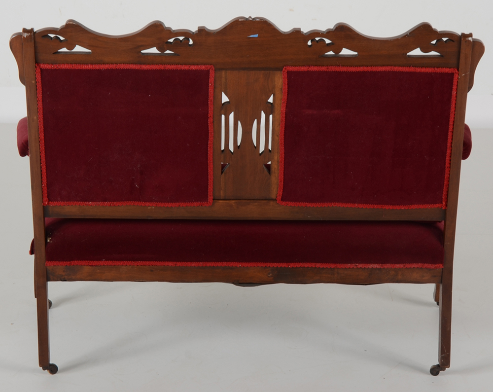 Walnut Eastlake Settee and Matching Side Chair EBTH