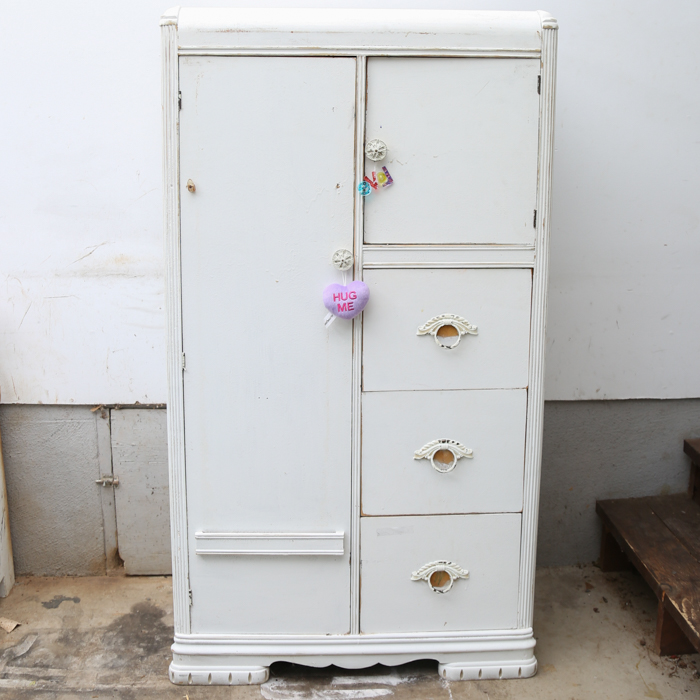 Distressed White Armoire EBTH