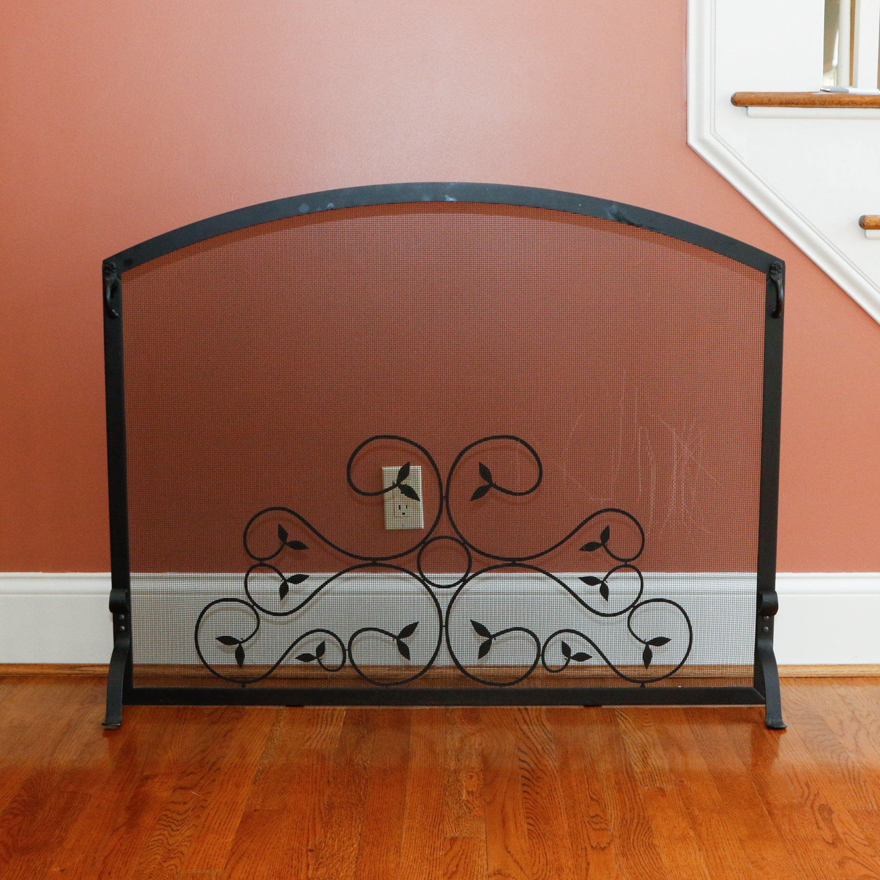 Wrought Iron Scrollwork Fireplace Screen EBTH