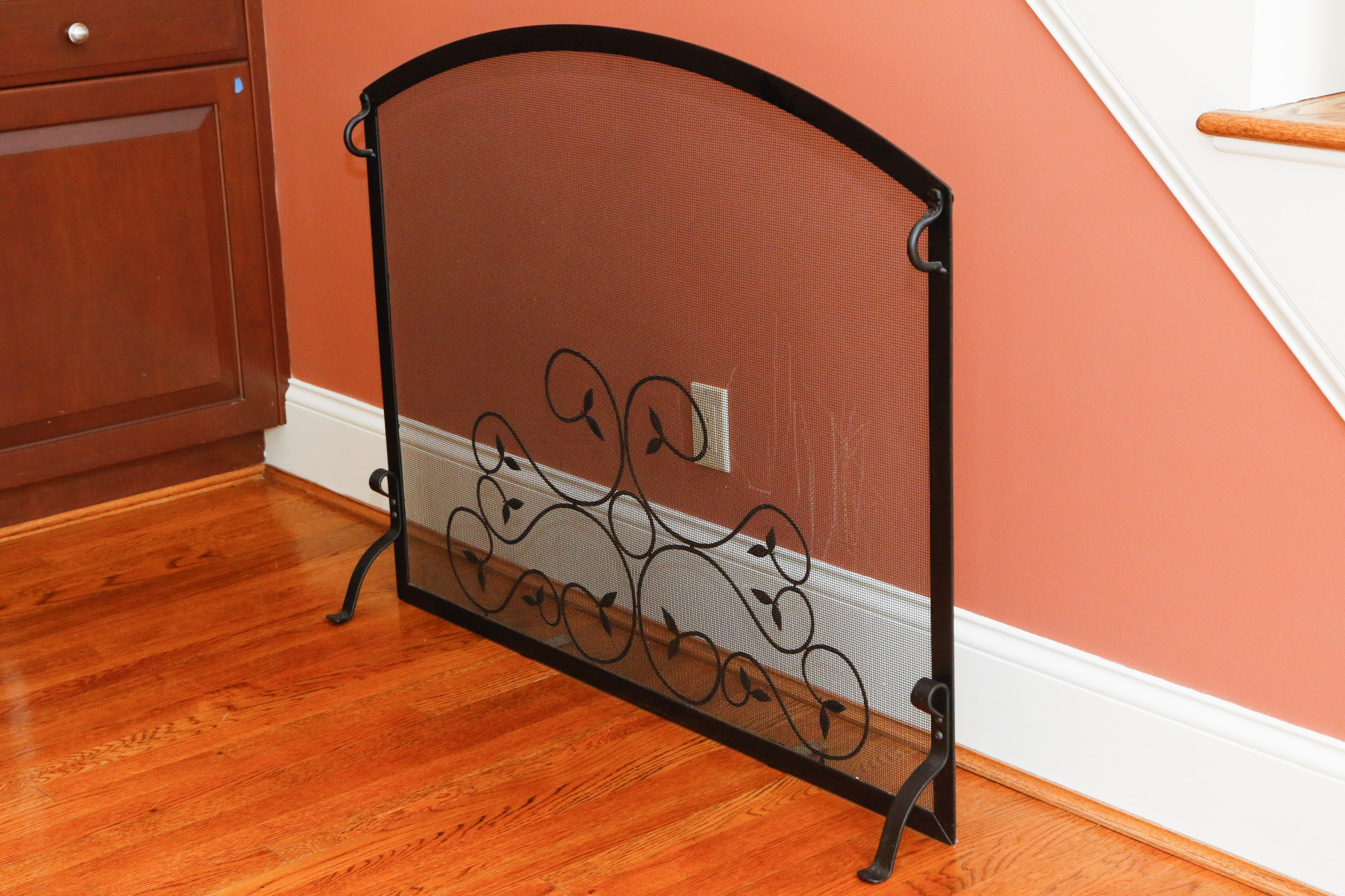 Wrought Iron Scrollwork Fireplace Screen EBTH