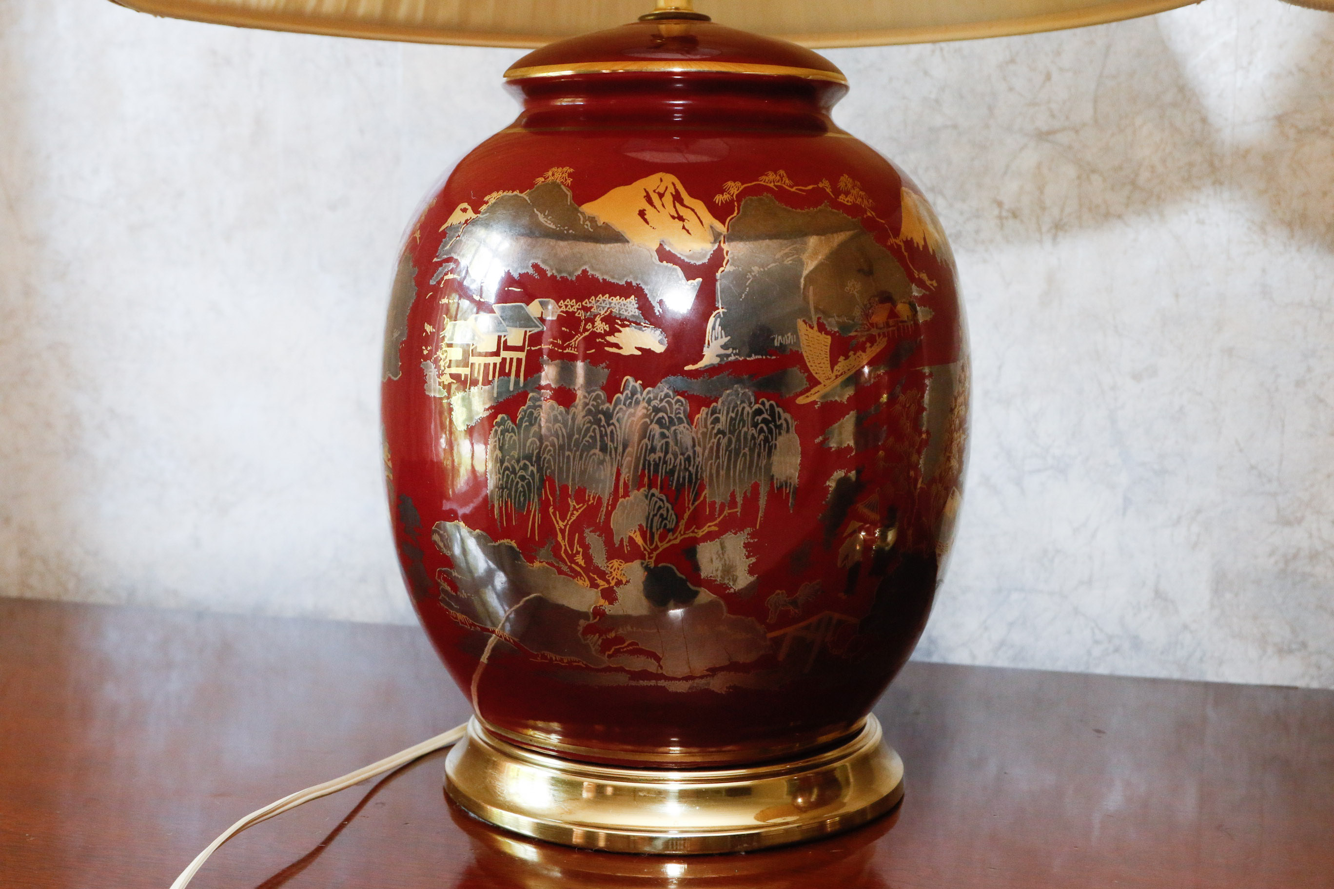 Pair of Chinese Style Hand Painted Table Lamps EBTH