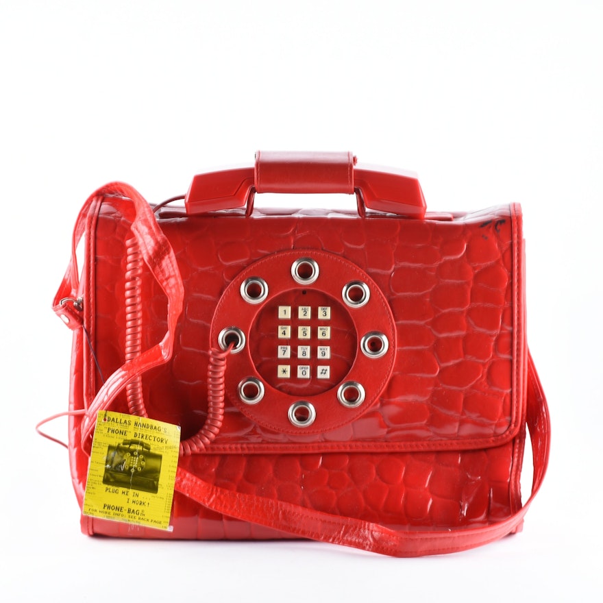 Vintage Dallas Handbag&#39;s Phone-Bag in Red Vinyl : EBTH