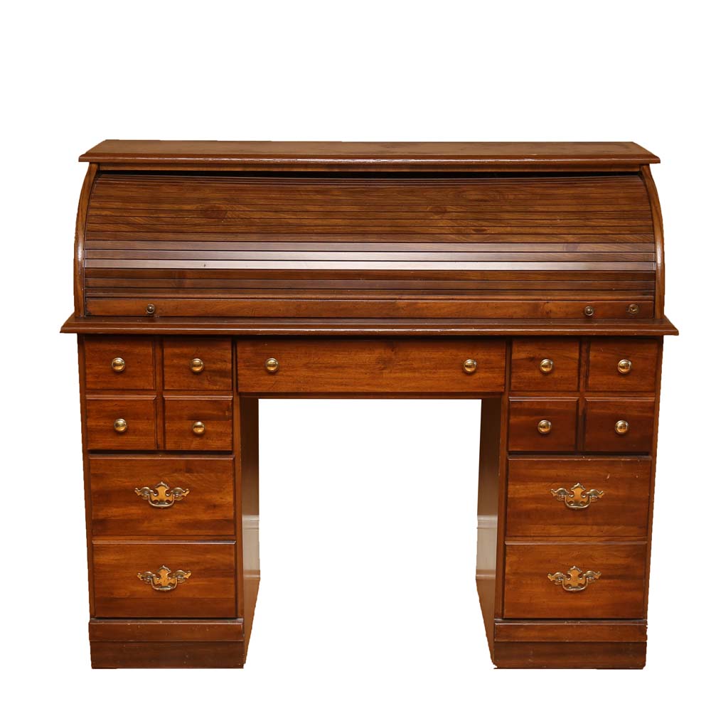 Pine Roll Top Desk EBTH