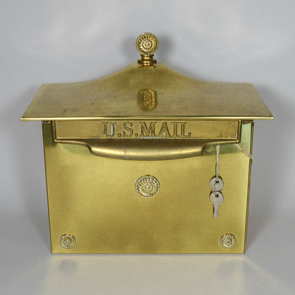 Locking Brass Wall Mount Mailbox EBTH