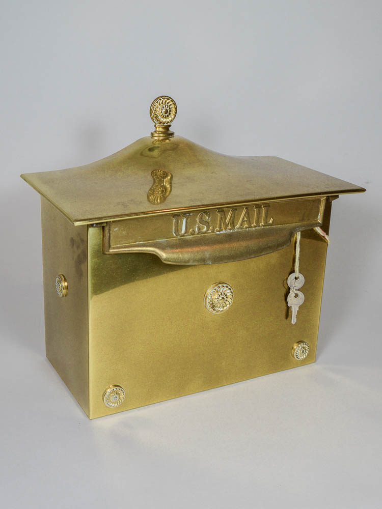 Locking Brass Wall Mount Mailbox EBTH