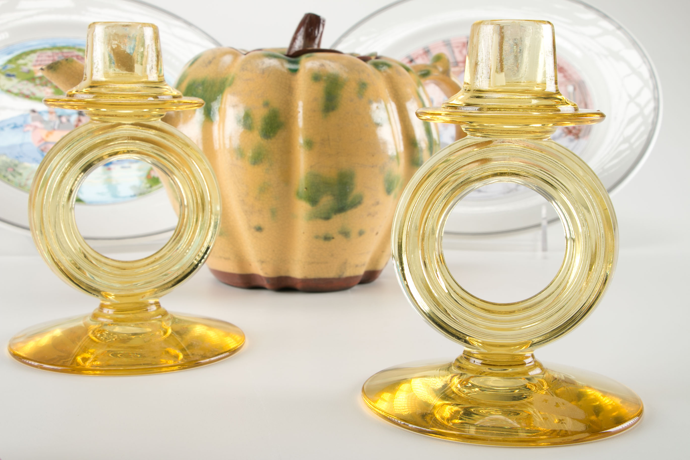 Art Deco Depression Glass, Redware Teapot, Villeroy & Boch Plates EBTH