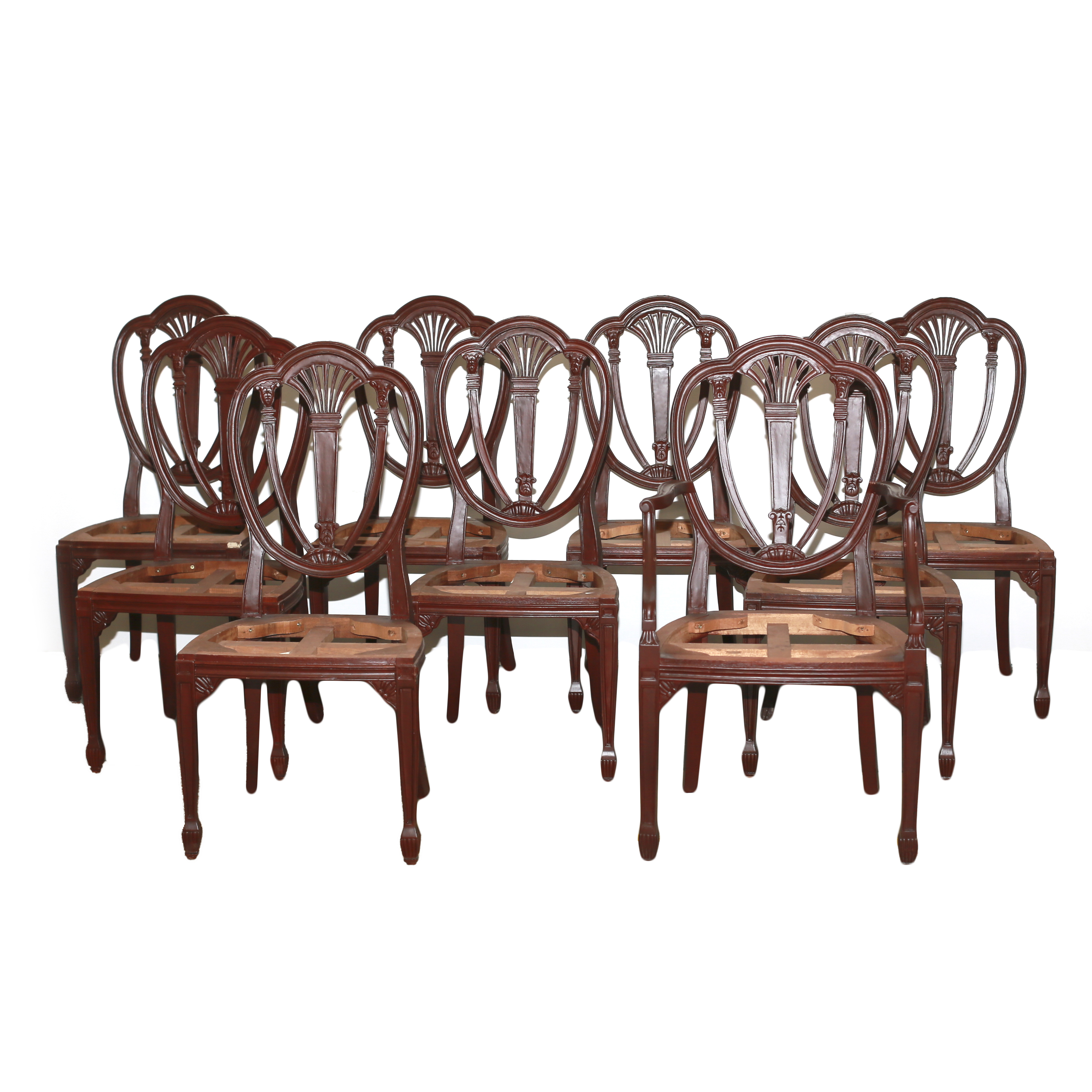 Nine Hepplewhite Unfinished Dining Room Chairs EBTH