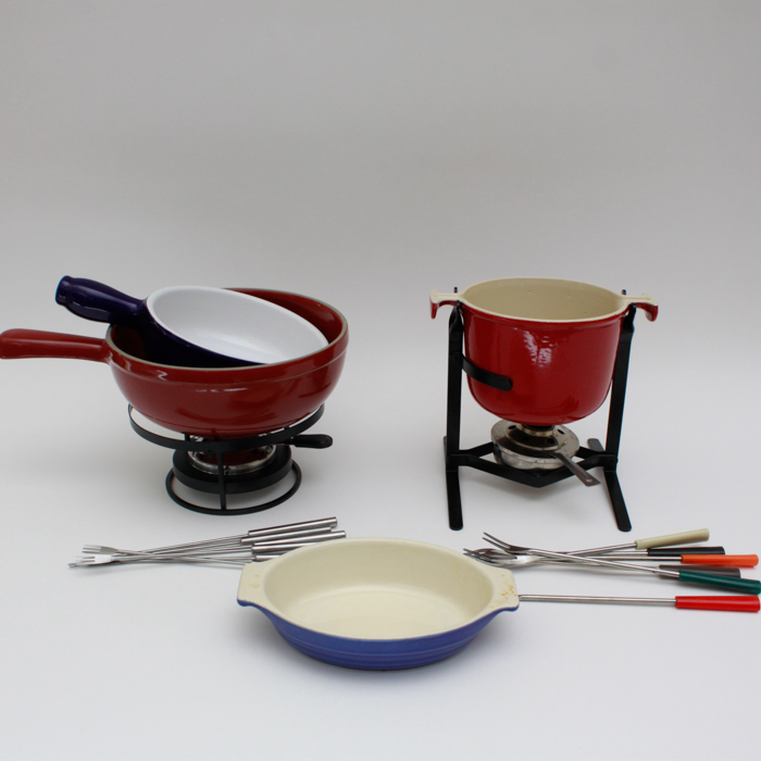 Vintage Le Creuset & Emile Henry Fondue Set with Casserole Dish EBTH