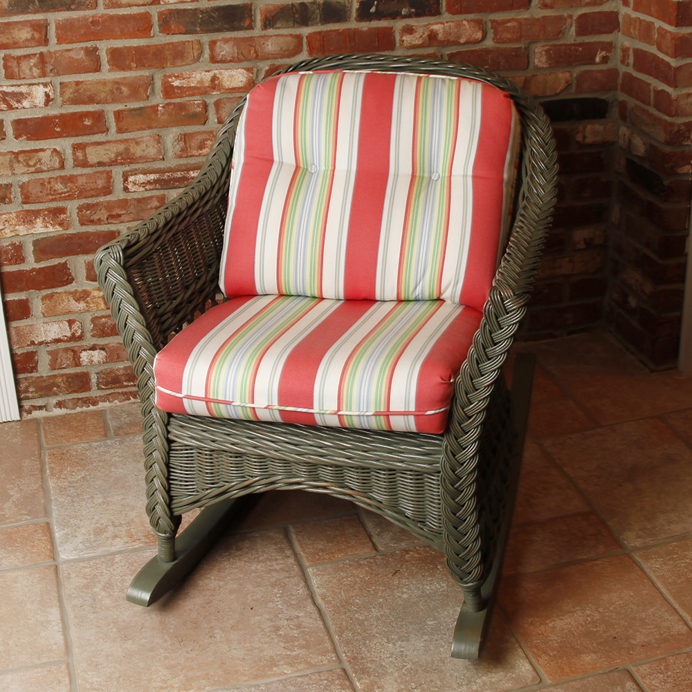 Henry Link Aquarius Weathered Green Wicker Rocking Chair EBTH