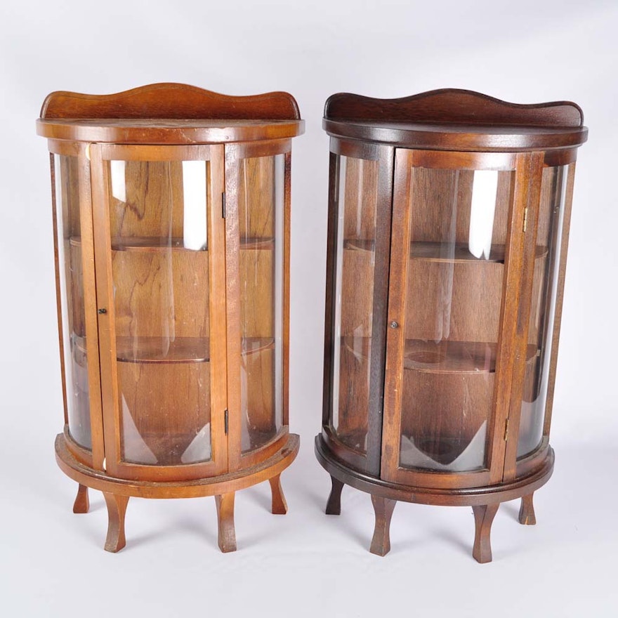 Pair Of Tabletop Curio Cabinets Ebth