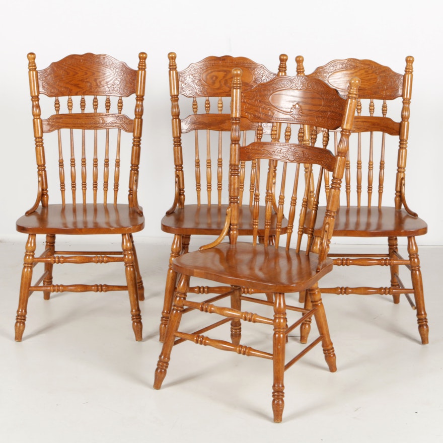 Colonial Style Wooden Dining Chairs Ebth