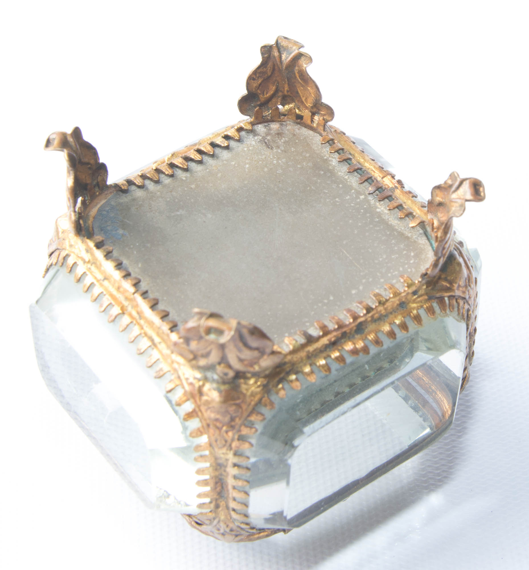 Antique Glass Jewelry Casket EBTH