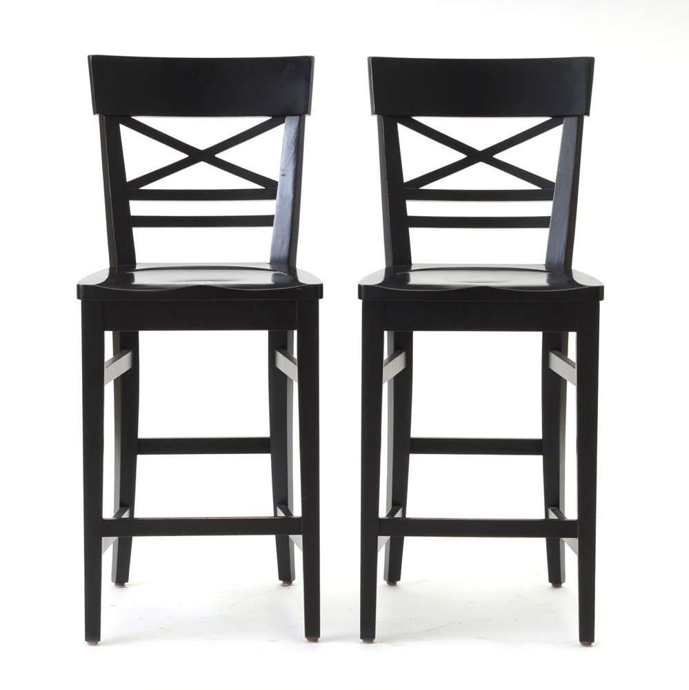Ethan Allen Black Counter Height Stools EBTH