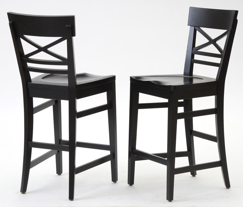 Ethan Allen Black Counter Height Stools EBTH