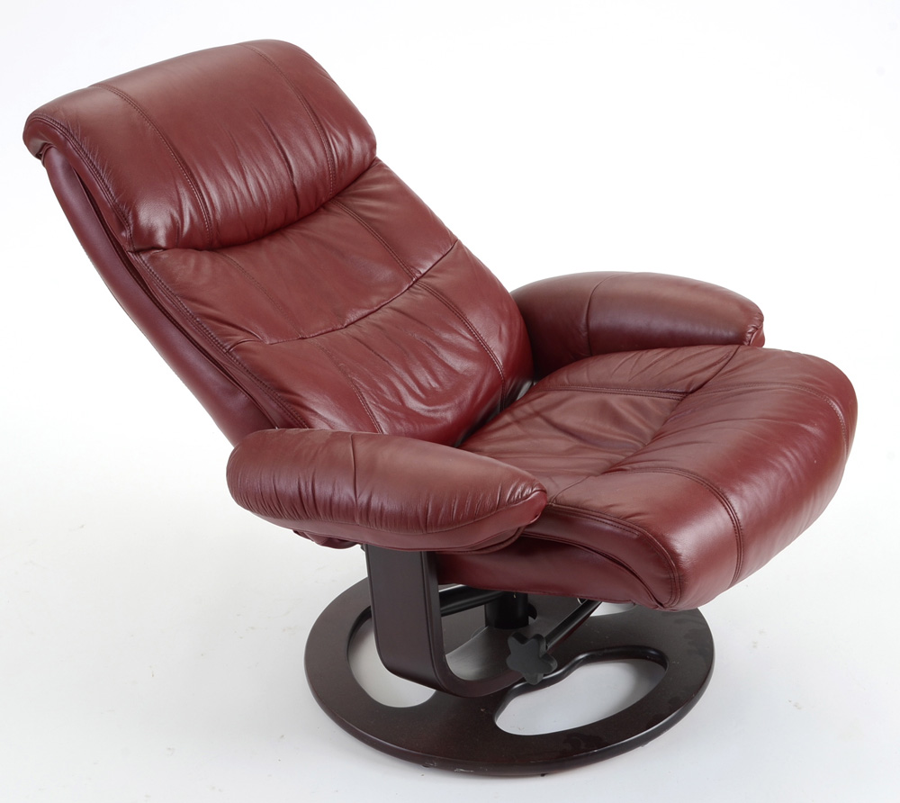 Lane Furniture Maroon "Rebel" Recliner Chair with Ottoman EBTH