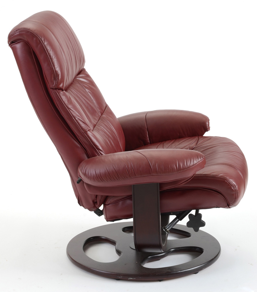 Lane Furniture Maroon "Rebel" Recliner Chair with Ottoman EBTH