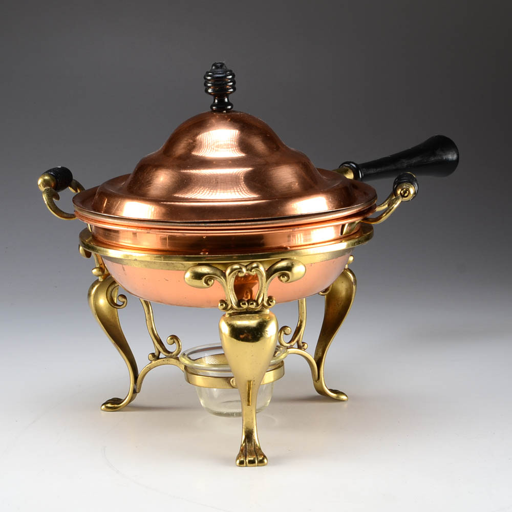 Vintage Copper Brass Chafing Dish/Double Boiler EBTH