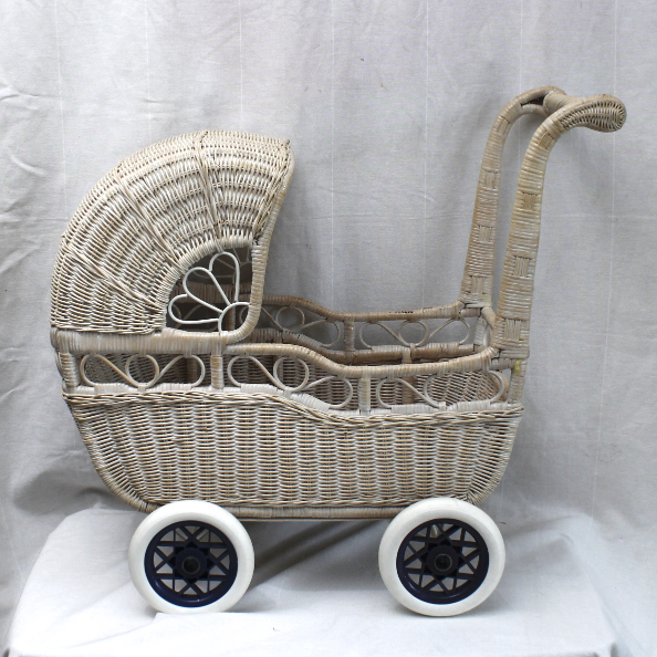 antique wicker dolls pram