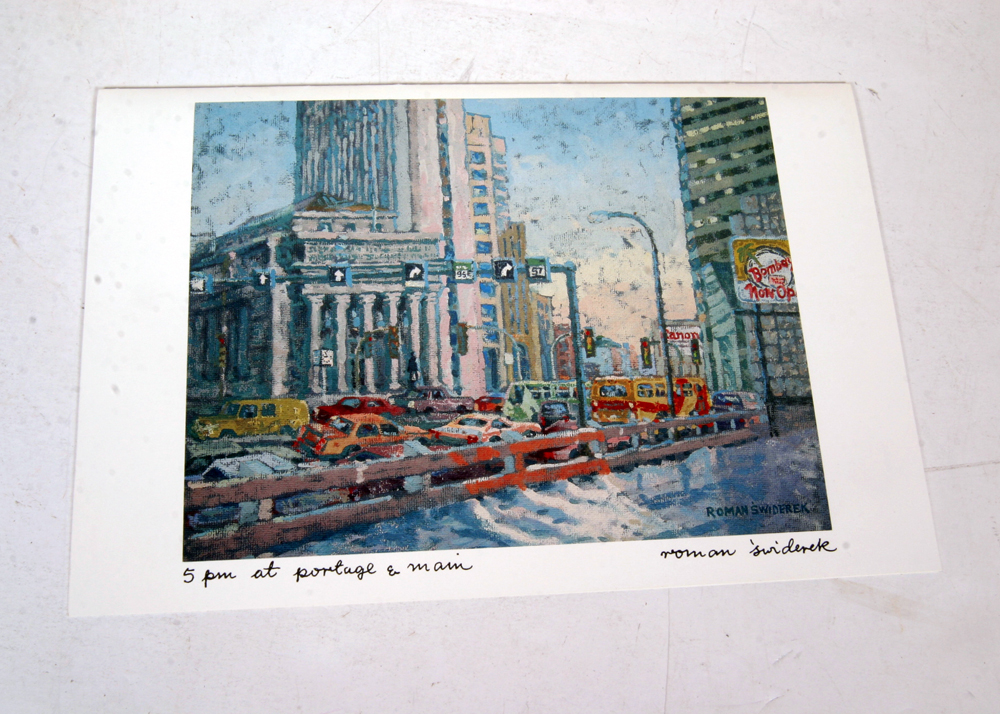 Limited Edition Signed Roman Swiderek Offset Lithograph "5pm at Portage