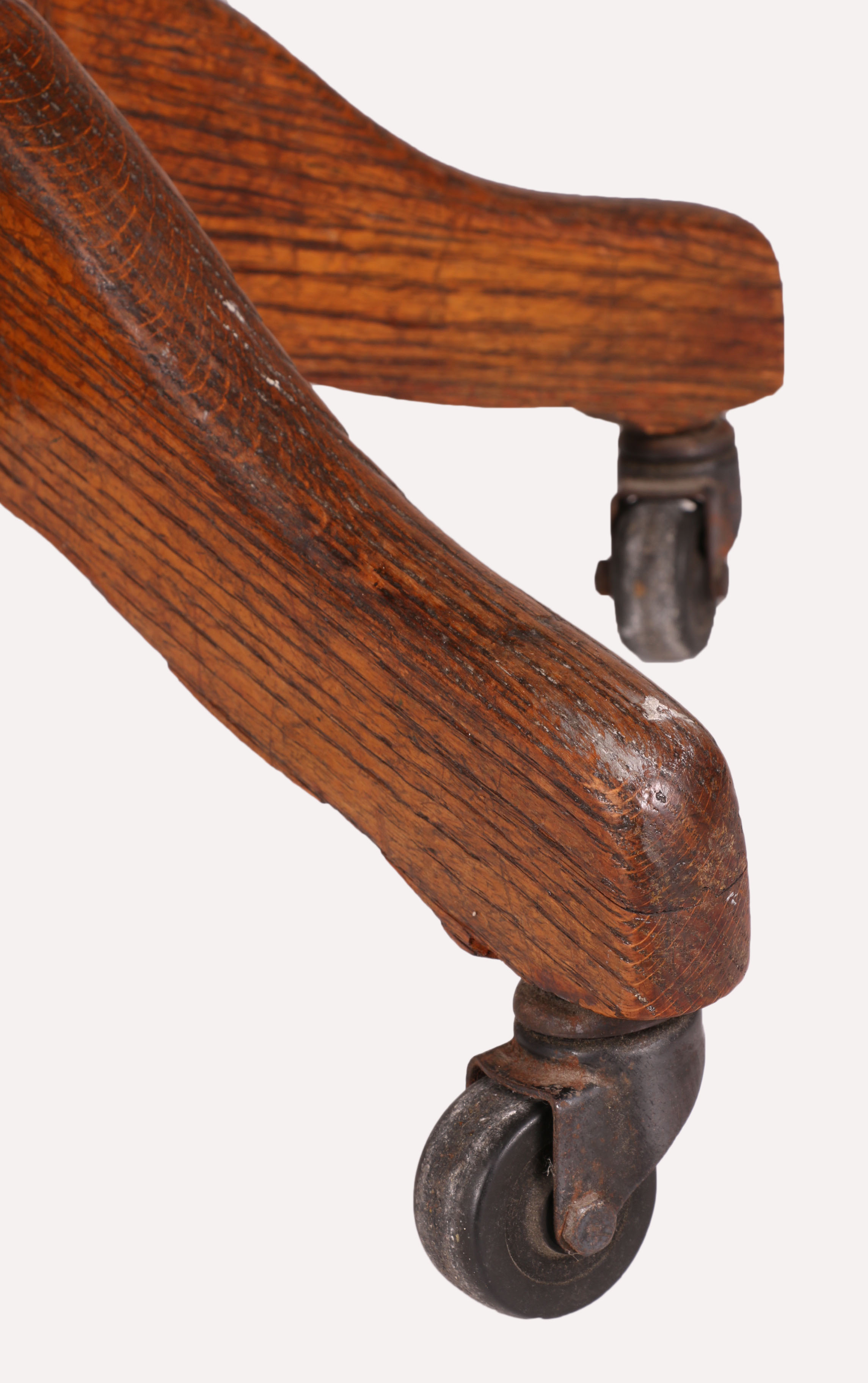 Vintage Wood Rolling Desk Chair EBTH