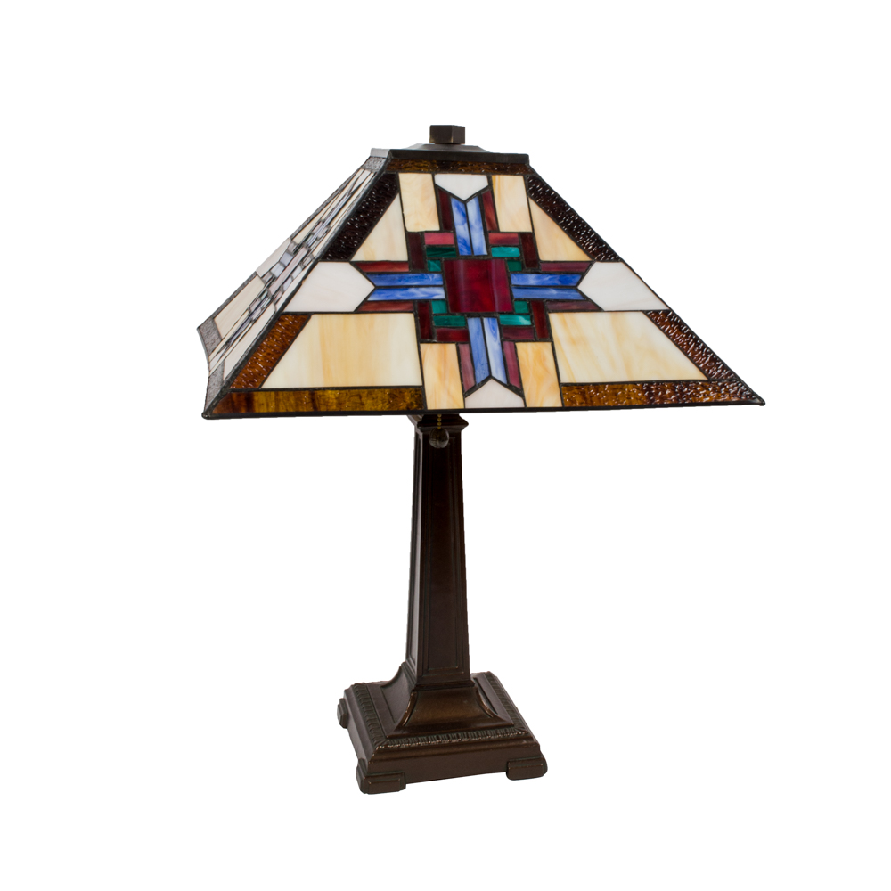Mission Style Stained Glass Lamp EBTH