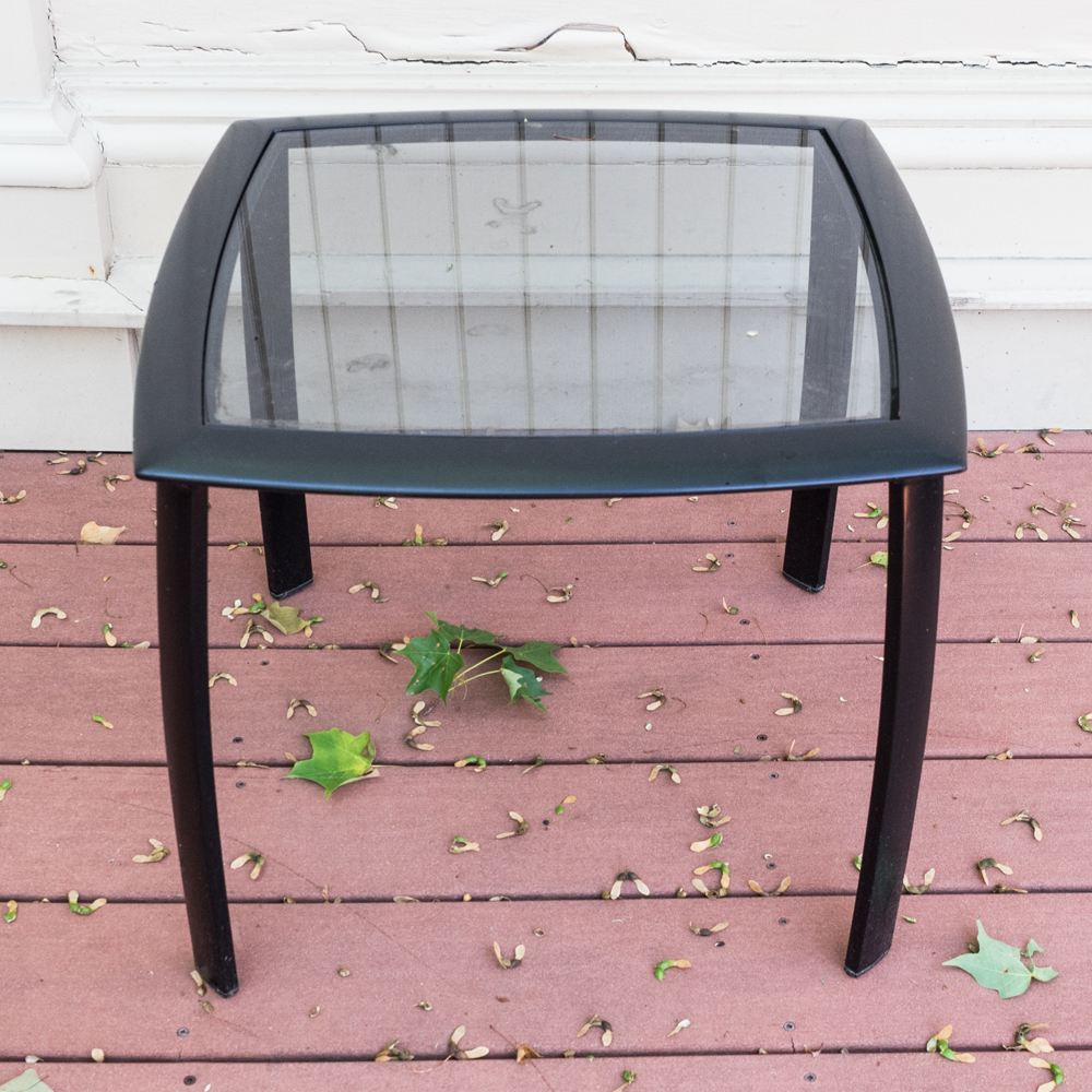 Glass Top Outdoor Side Table EBTH