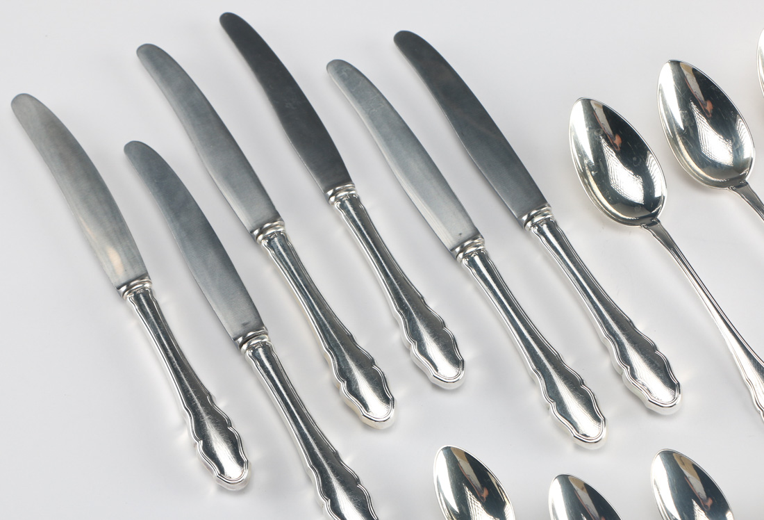 German Silver Flatware Set EBTH