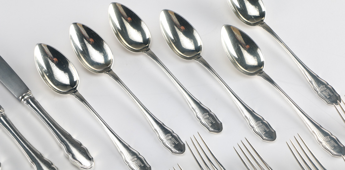 German Silver Flatware Set EBTH